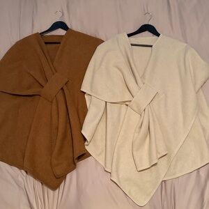 The Fleece Company - 2 Fleece Drape Shawl (Beige and Camel)